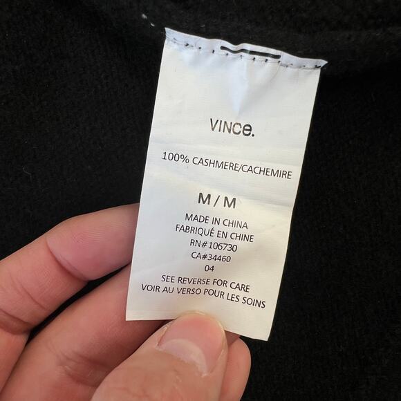 Vince. Cashmere Open Front Thick Chunky Cody Sweater Cardigan Black - Picture 7 of 7